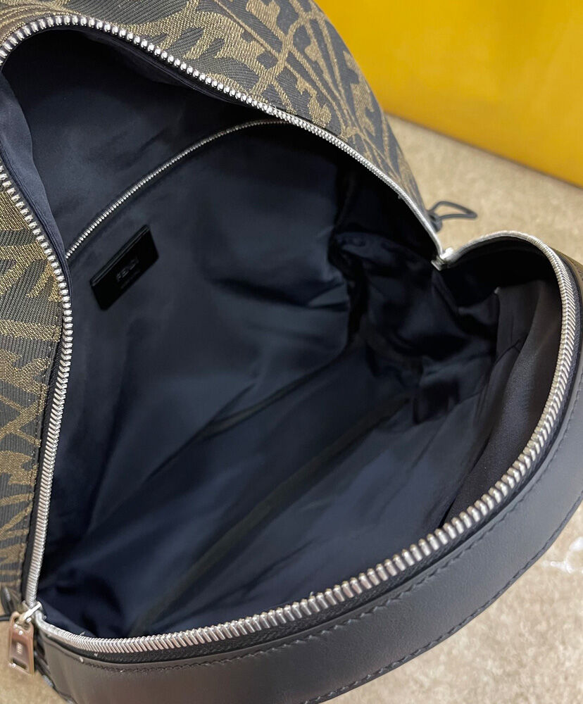 Fendi Backpack In FF Vertigo Fabric 7VZ042 Coffee